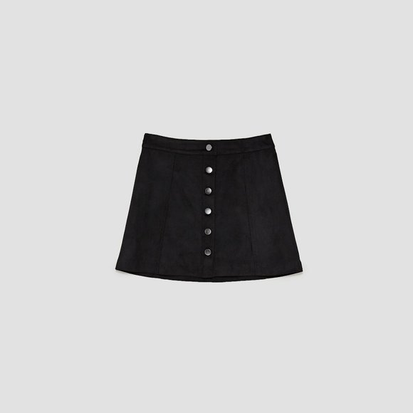 Zara Dresses & Skirts - ZARA Faux suede mini skirt black Small
